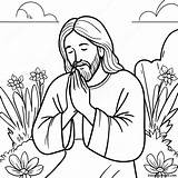Jesus Praying In The Garden Coloring Page  Pagescom sketch template