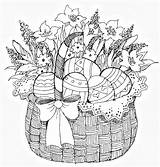 Free Coloring Pages Easter Basket sketch template