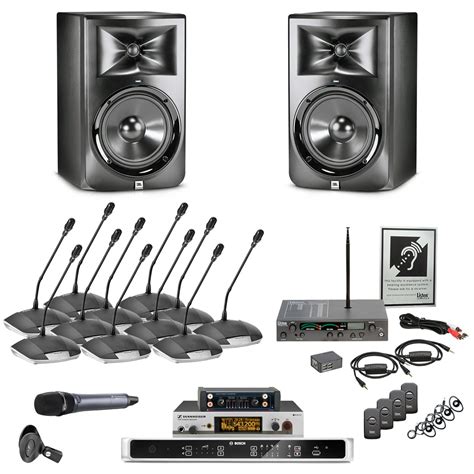 Elite Conference Room Sound System with JBL LSR308 Speakers and Bosch Digital Discussion System ...