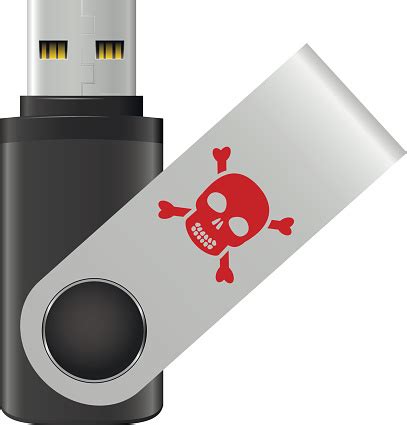 Usb Flash Drive Infected Computer Virus Stock Illustration - Download Image Now - iStock