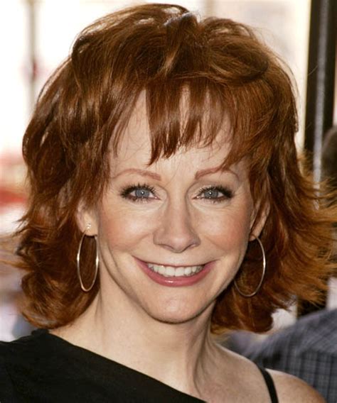 Reba McEntire Medium Straight Red Bob Haircut