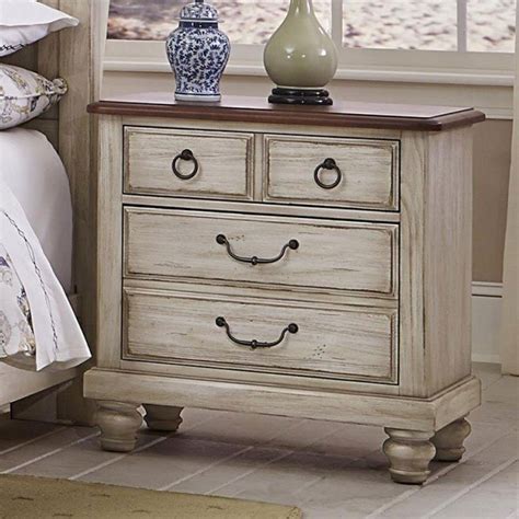 Arrendelle Nightstand (Rustic White) Vaughan Bassett | Furniture Cart