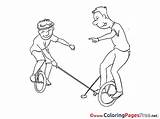 Unicycle Colouring Pages sketch template