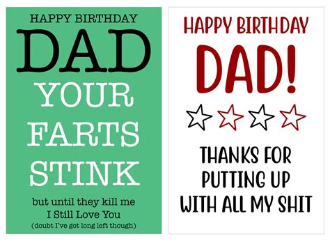 Printable Birthday Cards For Dad - Printable Word Searches