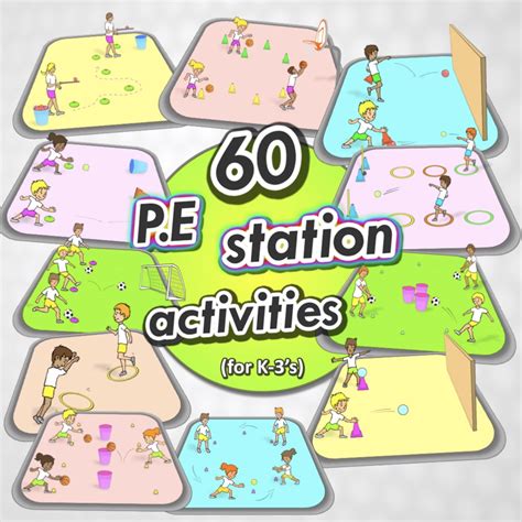 60 of the best PE station activities for your Kindergarten to Grade 3's. Great for every ...