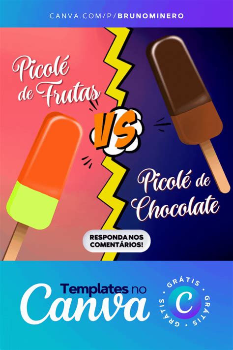 Template Gratuito Picolé de Frutas ou de Chocolate in 2023 | Template free, Templates, Free