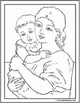Mother Cartoon Coloring sketch template