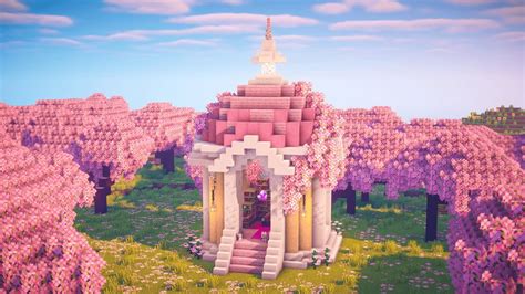 Minecraft | How to Build a Cherry Blossom Gazebo (Enchanting Room) - YouTube