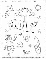 Coloring Pages For July sketch template