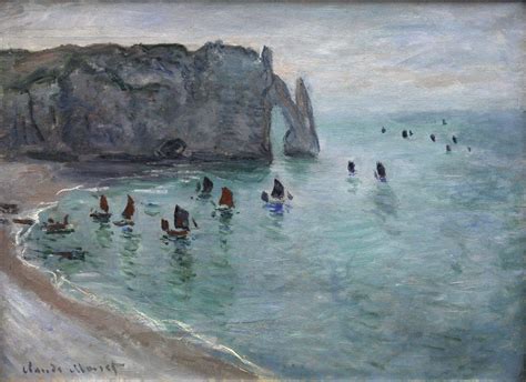 Claude Monet - Étretat, la porte d’Aval, bateaux de pêche sortant du port [c.1885] | Monet ...