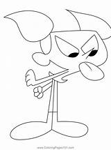 Funny Dee Coloring Page For Kids  Free Dexters Laboratory sketch template