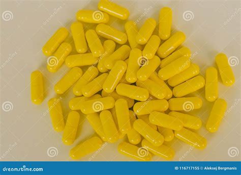 Yellow Tablet Medicine Pill Capsule Stock Image - Image of cure, care ...