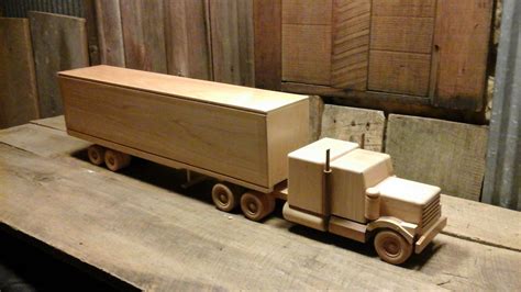 Vintage Wooden Toy Truck Wooden Semi Truck 18 Wheeler Toy