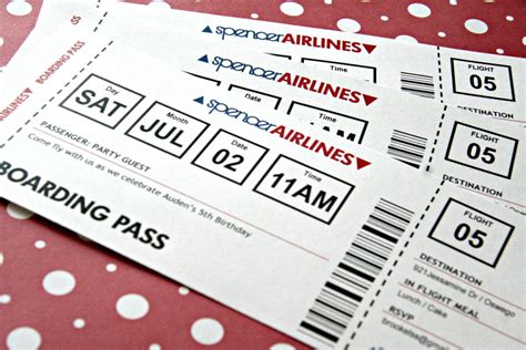 Airplane Ticket Invitation Printable Birthday by shoplemondrops