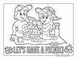 Picnic Coloring Page sketch template