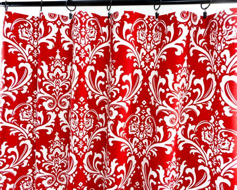 Red Curtains. Damask Red Curtains. 2 Panel by TwistedBobbinDesigns