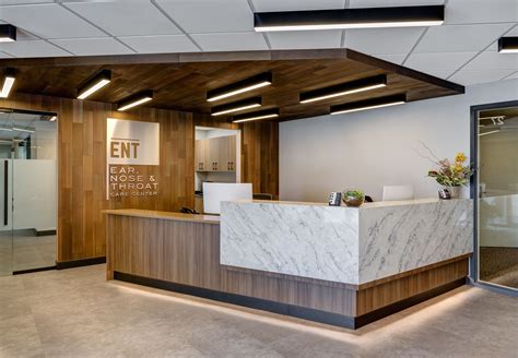 ENT Reception Desk | Reception desk design, Clinic interior design, Dental office design interiors