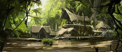 jungle village Fantasy Village, Fantasy City, Fantasy Places, Fantasy ...