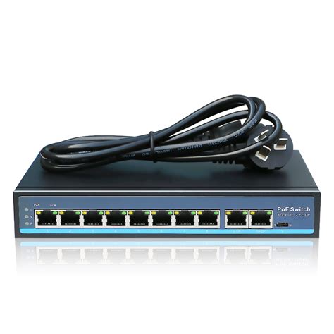 10 Port Poe Switch Support 802.3Af/At Ip Cameras And Wireless AP 2 gigabit uplink 10/100 ...