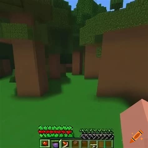Screenshot of minecraft gameplay on Craiyon