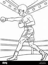 Boxing Coloring Page For Kids Stock Vector Image & Art  Alamy sketch template