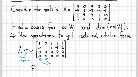 Linear Algebra Example Problems - Matrix Column Space Basis and ...