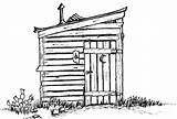 Outhouse Drawings Sketch Coloring Page sketch template
