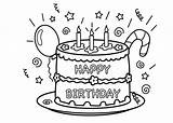 Happy Birthday Cake Coloring Pages sketch template