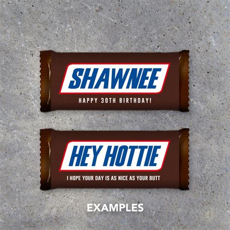 Snickers Fun Size Personalized Printable Candy Bar Wrapper - Etsy