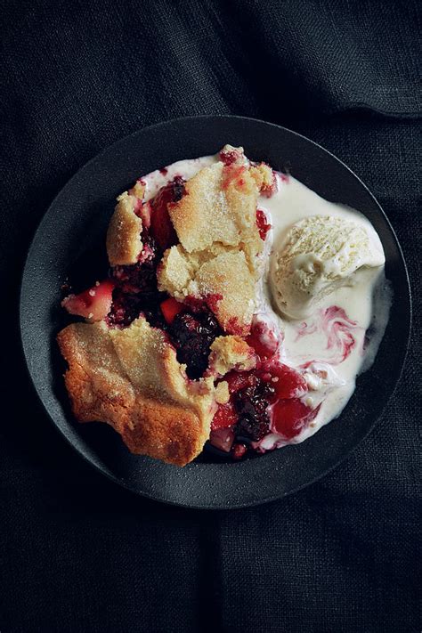 Apple And Blackberry Pie With Ice Cream Photograph by Jonathan Gregson | Fine Art America