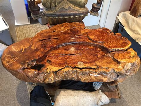 Fine Extraordinary Burl Wood Coffee Table For Sale at 1stDibs | chinese tea table with drain ...