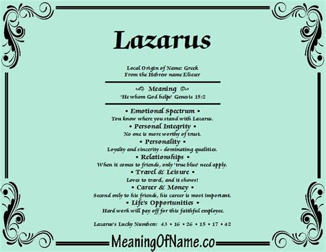 Lazarus - Meaning of Name