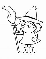 Printable Cute Witch Coloring Page sketch template