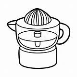 Coloring Book Electric Citrus Juicer Black And White Cartoon Kitchen  sketch template
