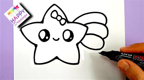 Step-by-step star cute drawing tutorial for beginners