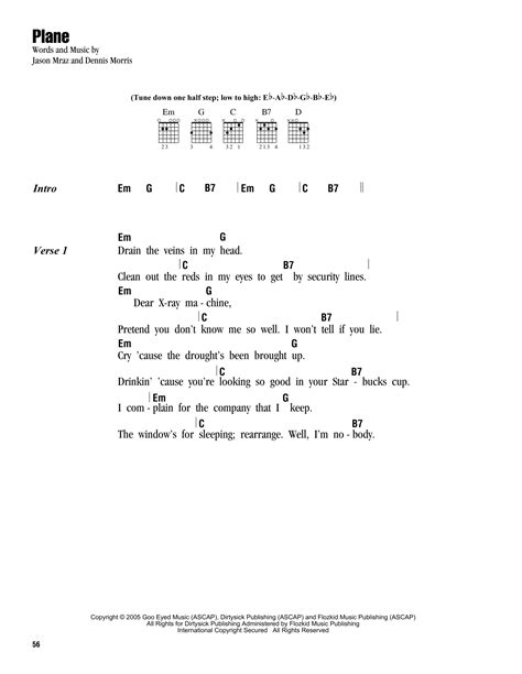 Plane by Jason Mraz - Guitar Chords/Lyrics - Guitar Instructor