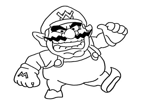 Wario Mario Coloring Page - Free Printable Coloring Pages