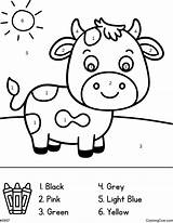 Cow Color By Number Coloring Page sketch template