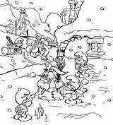 Smurfs Winter village coloring book To Print And Online sketch template