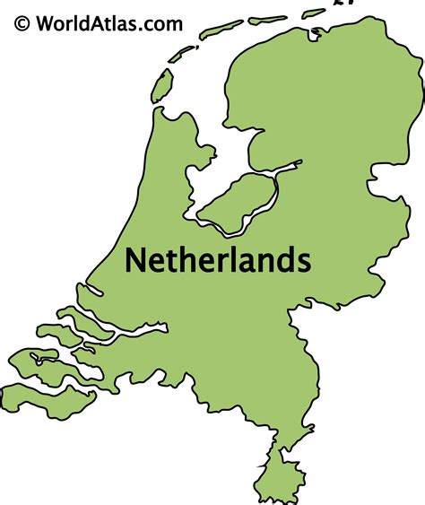 Netherlands Physical Features Map