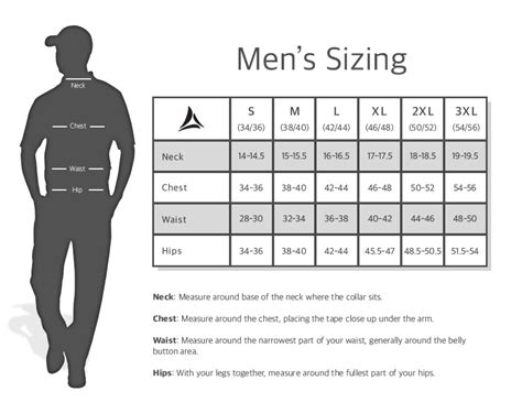 Man Pants Size Chart