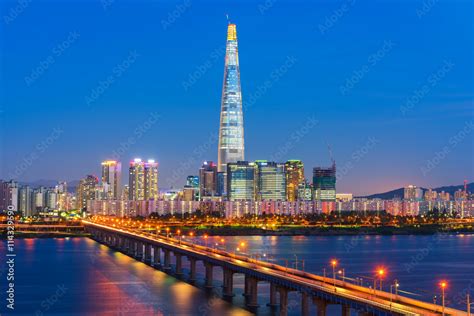Seoul City Skyline at Han river Seoul, South korea Stock Photo | Adobe Stock