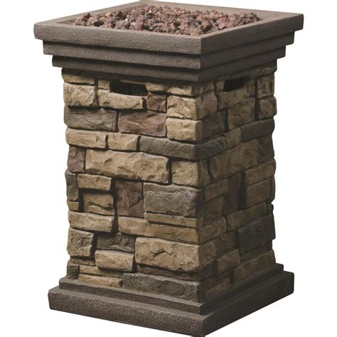 Shop Bond Canyon Ridge 19.5-in W 40,000-BTU Brown Composite Propane Gas Fire Column at Lowes.com