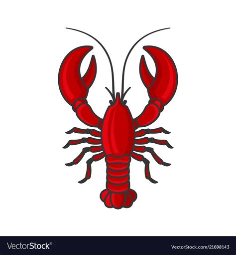 Red lobster icon on white background vector image on VectorStock | Lobster drawing, Red lobster ...