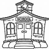 Coloring Page Of A School Building  Home sketch template