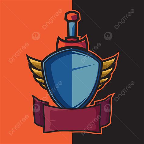 Shield Logo Badge Vector Hd Images, Badge Blue Winged Shield And Sword For E Sport Logo Design ...