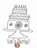 Free Cake Coloring Pages — Stevie Doodles sketch template