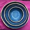 Extra Large Ceramic Bowl Indigo Blue Modern Rustic Stoneware Mixing Bowl Organic Pottery Salad ...