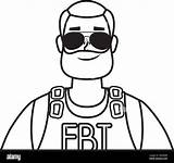 Fbi Agent Coloring Page Pages Sketch sketch template