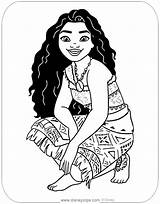Young Moana Drawing To Color Coloring Disney Pages sketch template